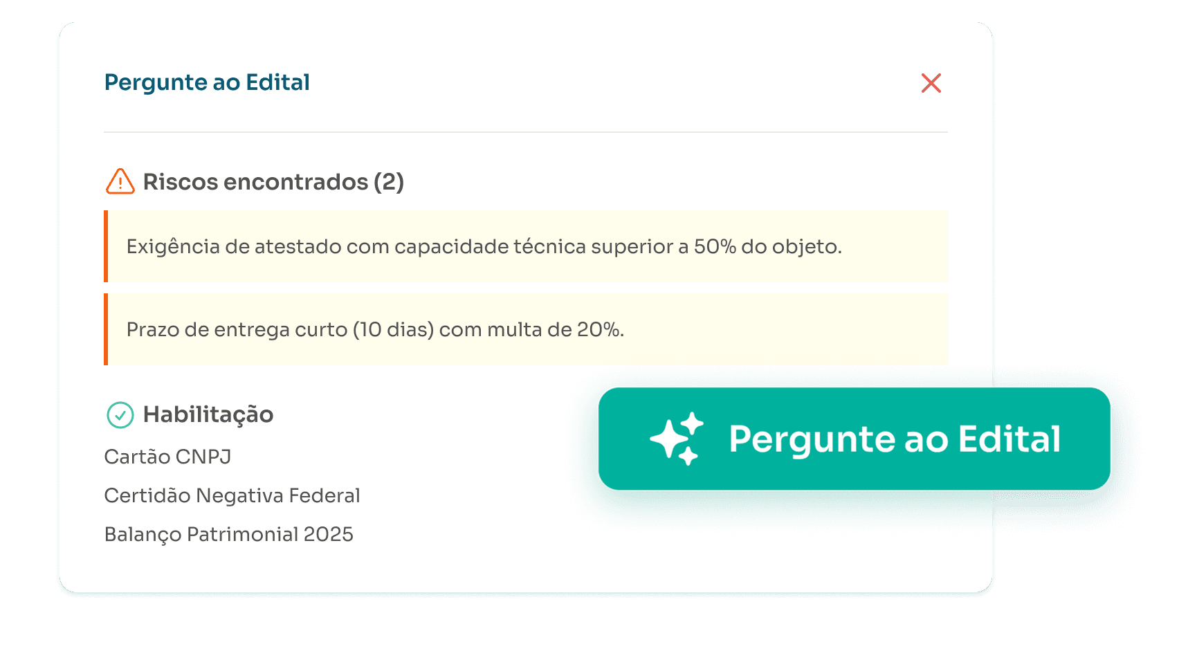 Interface de análise de edital com inteligência artificial