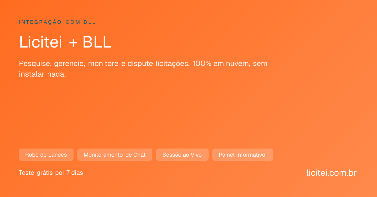 BLL: Monitoramento de Chat e Sessão ao Vivo | Licitei